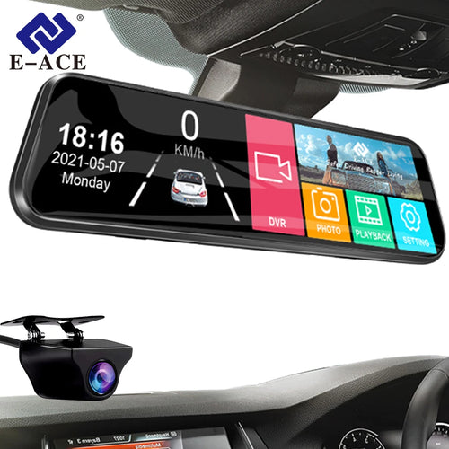Smart Mirror Dash Cam | Touch Screen | Dual 1080P | Rear Camera | Night Vision
