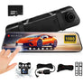 10 Inch Full Touch Screen Rear View Mirror Dash Camera,1080P Full HD Dual Front Rear Car Dashcam, Superior Night Vision, Loop Recording Parking Mode Backup Reverse Camera Vehicle Driving Recorder