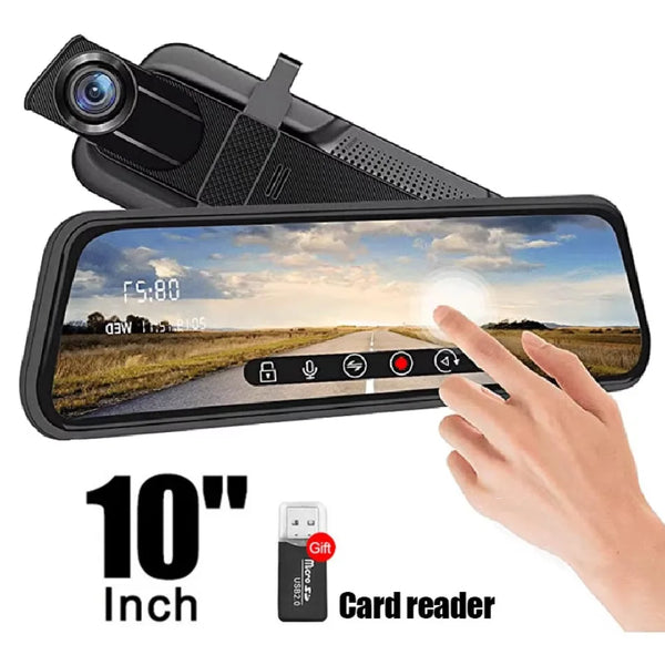 4K Dash Camera — Full Screen Mirror DVR with Night Vision & Parking Guard