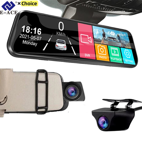 A20P Smart Mirror Dash Cam | 10" Touch Screen | Dual 1080P | 24H Parking Monitor