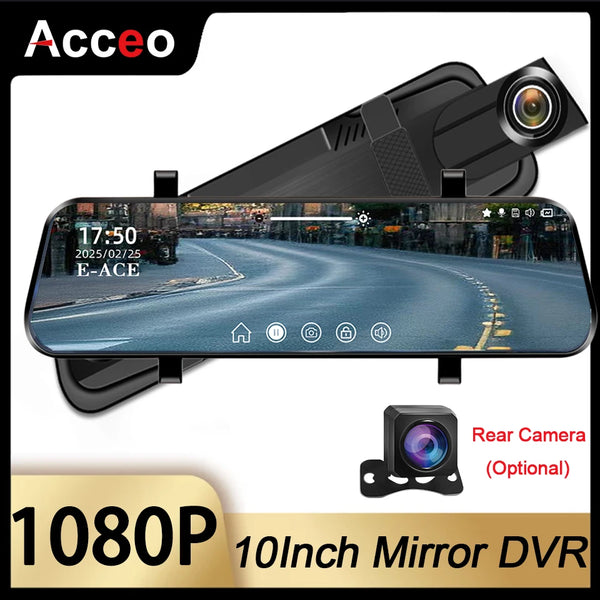 NightGuard Pro Dual Dash Cam | 1080P FHD Mirror Camera with Night Vision, Parking Monitor & Optional Rear Camera