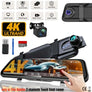 4K Front & 1080P Rear Mirror Dash Cam, 10'' Full Touch Screen Car Dash Camera, 170° Wide Angle, Night Vision, Loop Recording