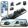 2 Mirror Dash Cam, 10-inch Touch Screen, 4K Front + 2.5K Rear, CarBackup Camera, Full-Color Night Vision,5.8G WiFi, BSD BlindSpot Monitoring, GPS Tracking, Includes 64GB Memory Card